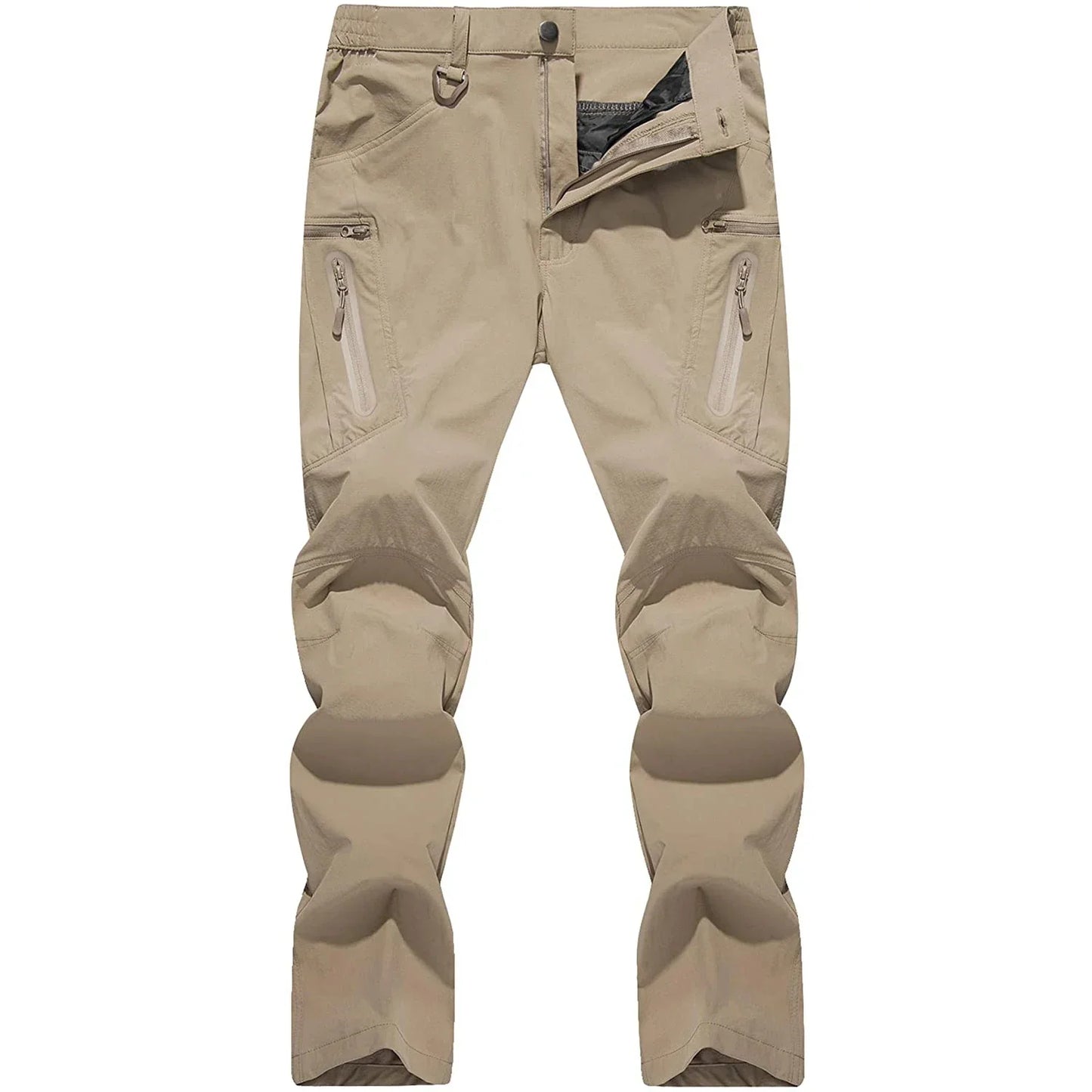 Summer Lightweight Trousers Mens Fishing Pants Outdoor Hiking Nylon Quick Dry Pockets Cargo Pants Casual Work Trousers
