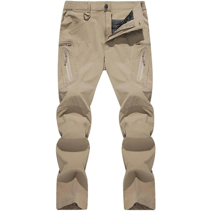 Summer Lightweight Trousers Mens Fishing Pants Outdoor Hiking Nylon Quick Dry Pockets Cargo Pants Casual Work Trousers