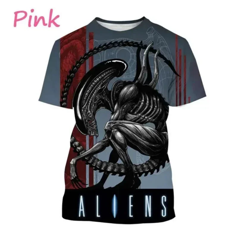 Fashion Men Clothing New Alien Creature 3D Print T-shirt Personalized Casual Oversized T Shirt Harajuku Street Unisex Tops Tees