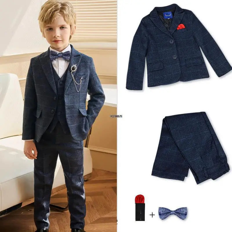 Flower Boys Wedding Suit Kids Formal Birthday Party Tuxedo Set Children Photograph Dress Child Performance Dance Show Costume