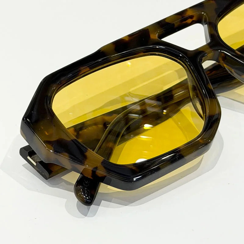 Designer Hollow Thick Acetate Women's Sunglasses Handmade Square Brand Design High Quality Female UV400 Prescription Glasses