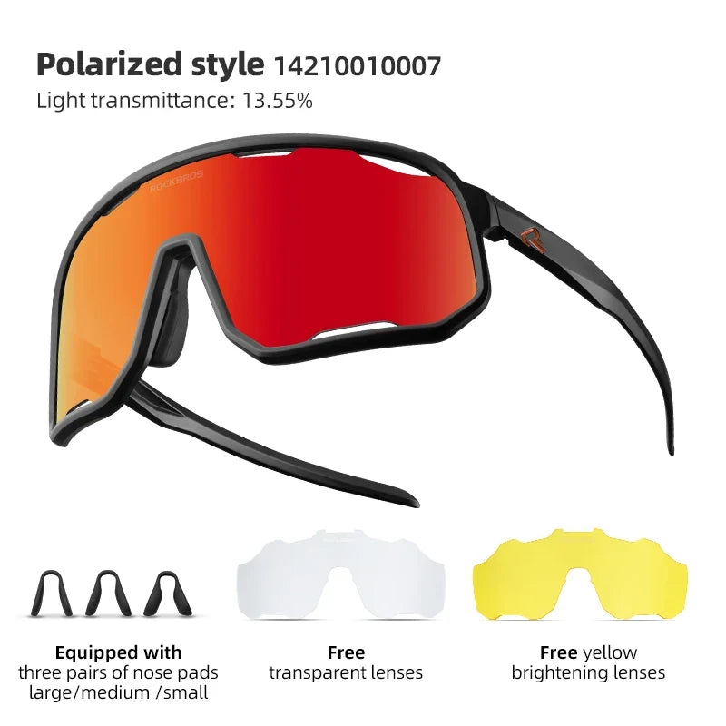 Cycling Glasses Goggles Polarized/Photochromic Sunglasses Sport Big frame Eyewear UV400 Sun Protection with 2 Lens