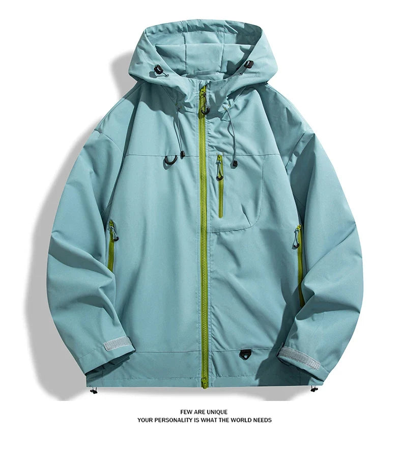 Unisex Waterproof Windbreaker Outdoor Sport Windproof Single-Layer Jacket Men Women Hiking Climbing Trekking Rain Coat