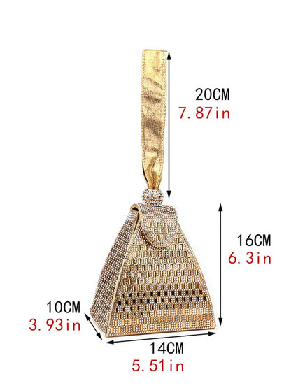 Fashion Lady Evening Bags Acrylic Day Clutch Triangle Design Diamonds Party Shoulder Handbags Banquet Purse