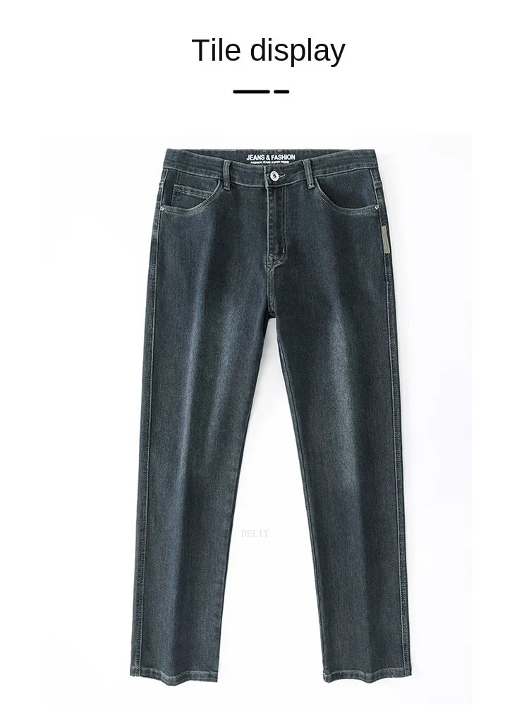 2026 New Y2K  Autumn and Winter Baggy  Jeans Men's  Loose Straight Wide-leg Business Trousers Mens Clothing
