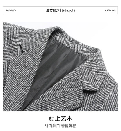Mens Blazer Fashion Business Handsome Gentleman Korean Version of British Style Leisure Slim Solid Color Wedding Work Blazer