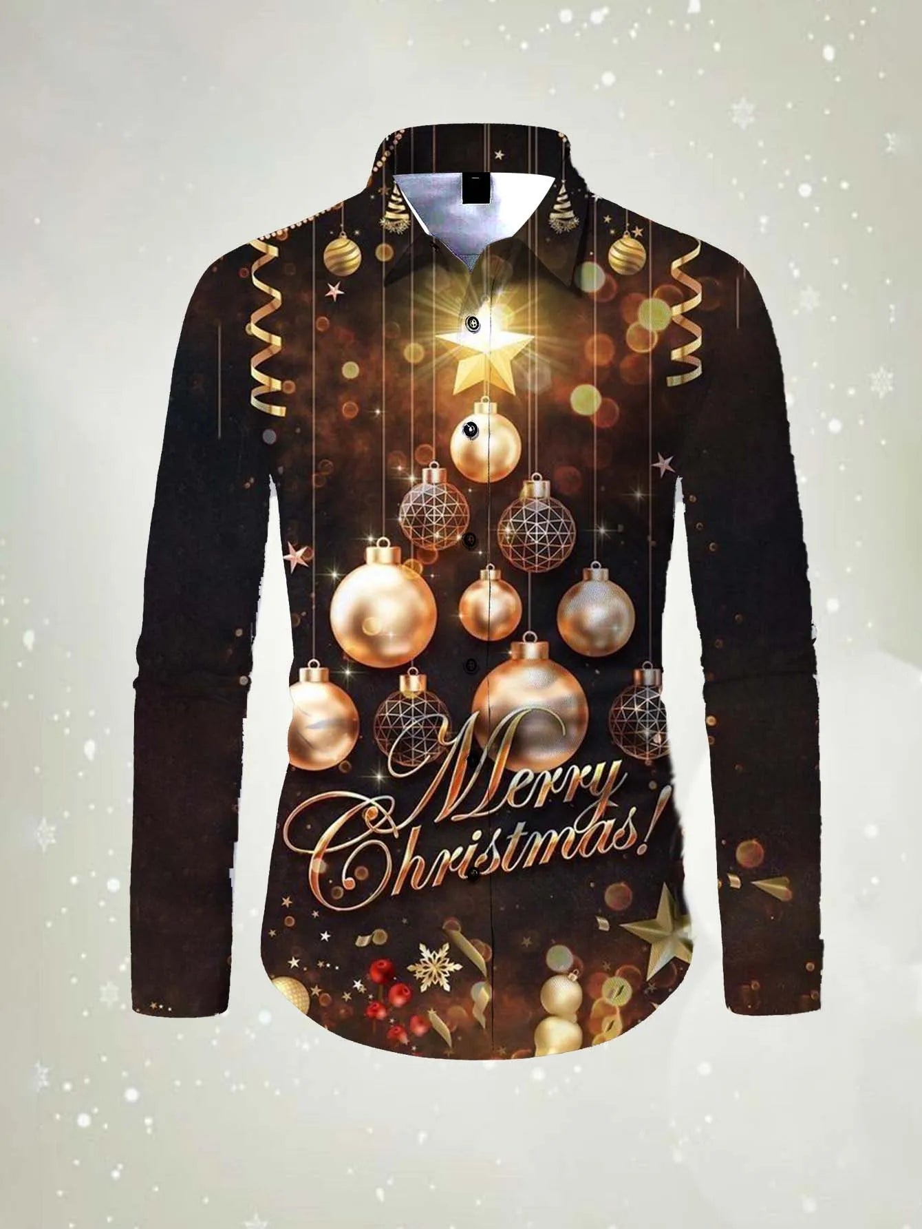 Men's long sleeved shirt Happy New Year Pattern 3D printed top 2026 spring autumn new fashion casual Festival Unisex clothing