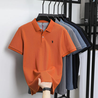 100%cotton luxury men's classic pony embroidery comfortable polo shirt fashionable summer new top breathable short sleeved shirt