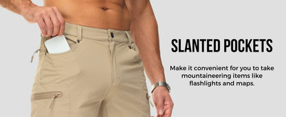 Summer Cargo Shorts Men's Quick Dry Hiking Fishing Shorts Multi-pockets Stretch Waist Casual Shorts Outdoor Male