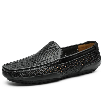 Summer Luxury Brand Men Casual Shoes Soft Genuine Leather Mens Loafers Moccasins Italian Designer Breathable Slip on Boat Shoes