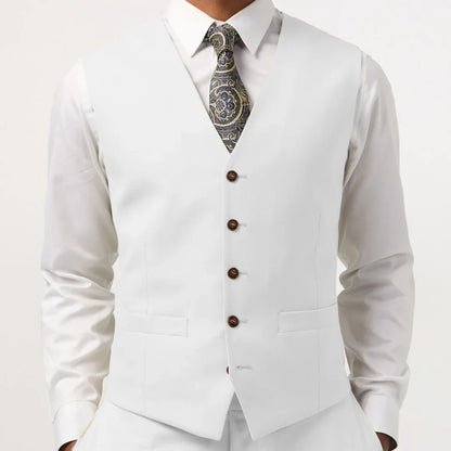 Men Vest Beige Single Button V Neck Solid Waistcoat For Wedding Birthday Banquet Party Business Work Daily Casual Men Suit Vest