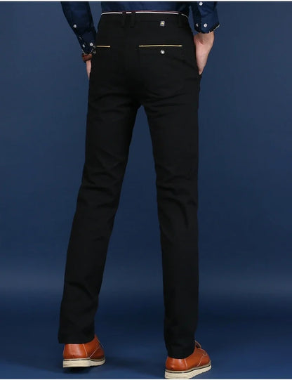 Classic Style Men Spring Summer Thin Casual Pants Fashion Business Cotton Solid Color Office Trousers High Quality Men Trousers