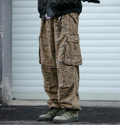 High Quality American Retro Ast Craft Camouflage Cargo Pants For Men Clothing Outdoors Tactical Pants Casual Baggy Trousers Male