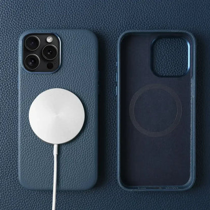 For Magsafe Case iphone 15 Pro Max Premium Genuine Leather Cover Magnetic for Funda Iphone14Pro 15 Cases Full Coverage Carcasa