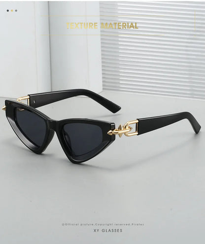 New Designer Triangle Cat Eye Sunglasses Women Brand Arrow Metal Sun Glasses Ins Fashion Cool Ladies Eyewear Lentes De Sol Mujer