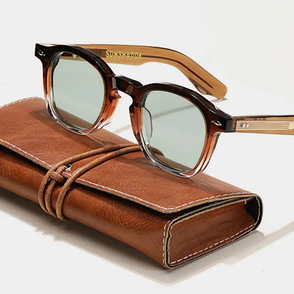 High QualityTortoiseshell Round Frame Handmade Sunglasses Designer Men Acetate Women's Beach Sun UV400 Sunglasses Can Be Carved