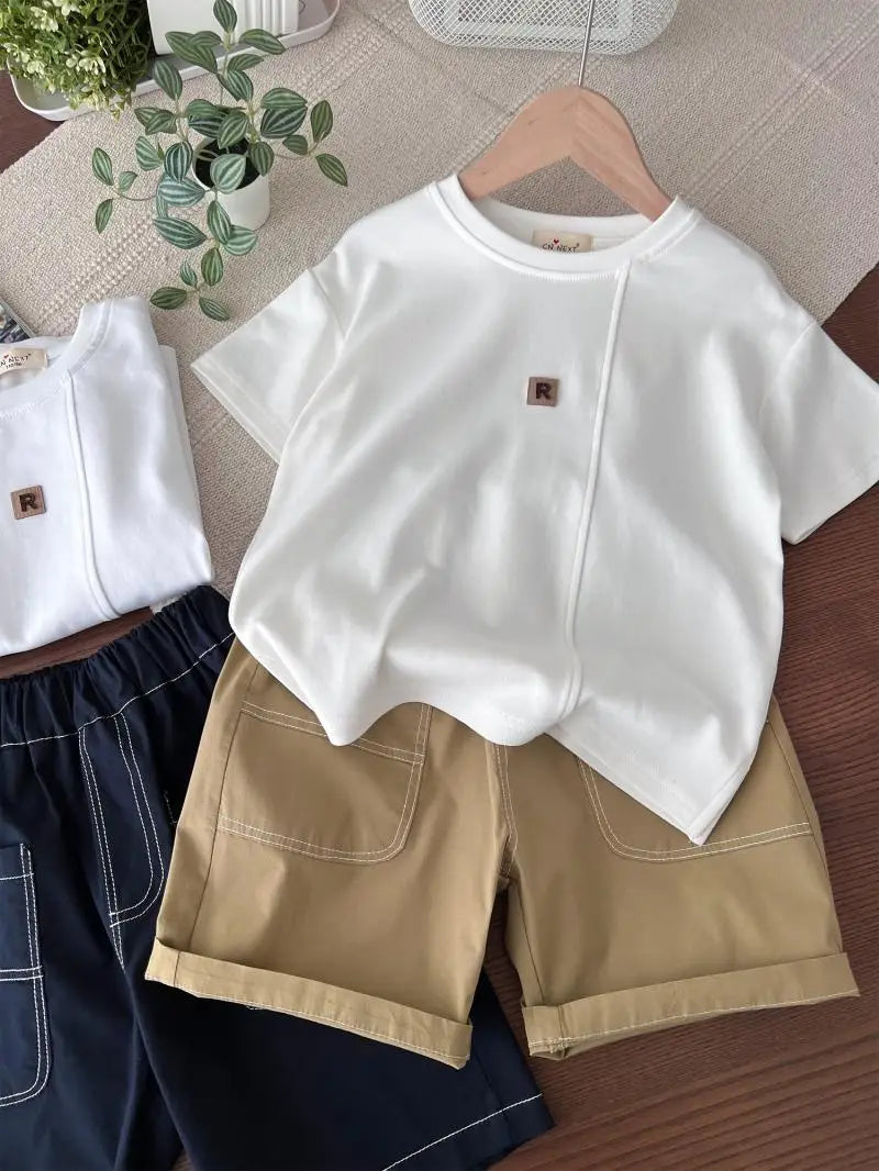 T-shirt and Casual Shorts Set for Children From 3 To 4 Years Old Children's Costume Toddler Boy Clothing Kids Clothes Summer Top