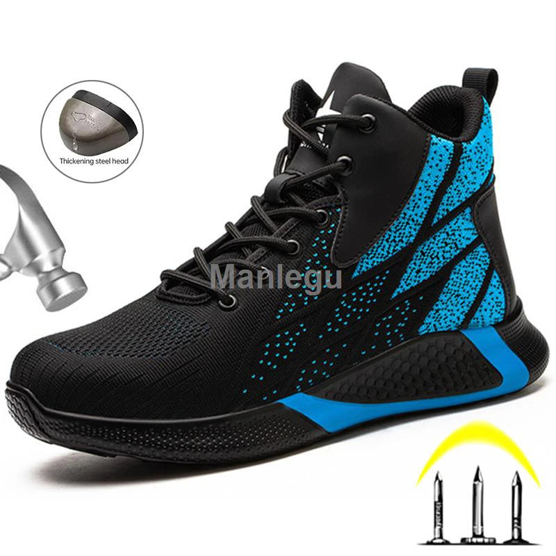 Work Boots Steel Toe Safety Shoes Men Women Work Shoes Sneakers Lightweight  Anti-Puncture Safety Shoes Men Indestructible Boots