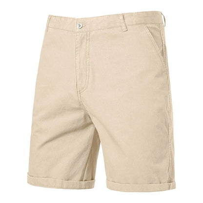 Men Casual Cotton Shorts Golf Dress Shorts Light Weight Sports Casual Knee Shorts Men's Bermuda