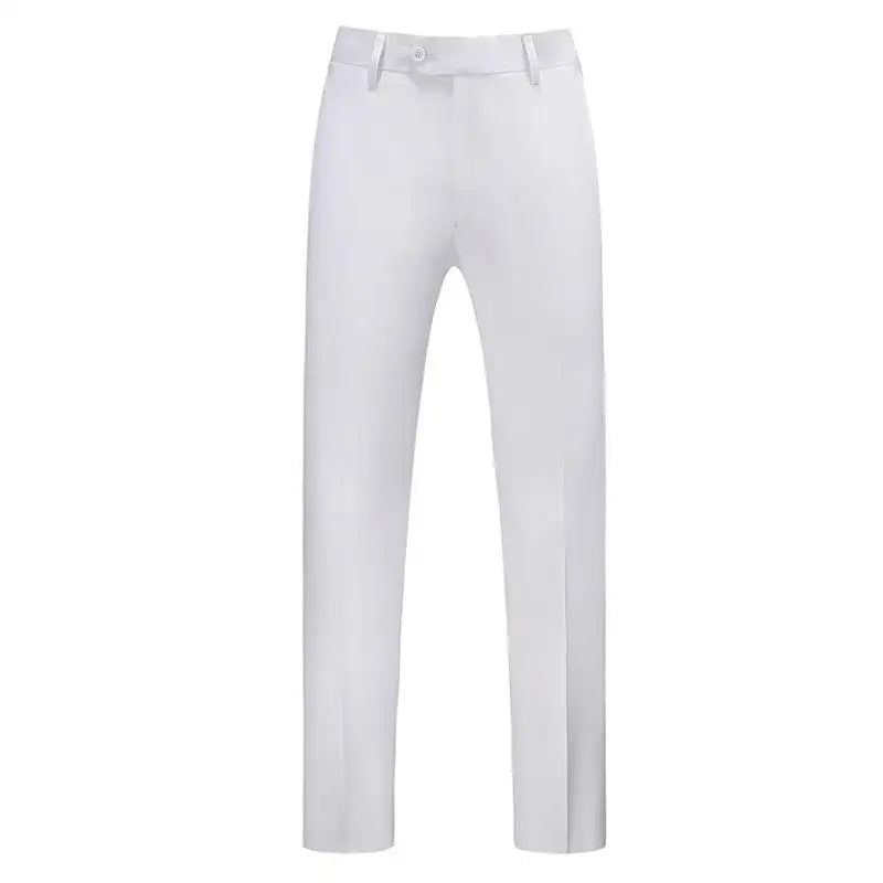 19 Colors High Quality Men's Solid Color Slim Fit Suit Pants Fashion Formal Business Social Groom Wedding High End Trousers