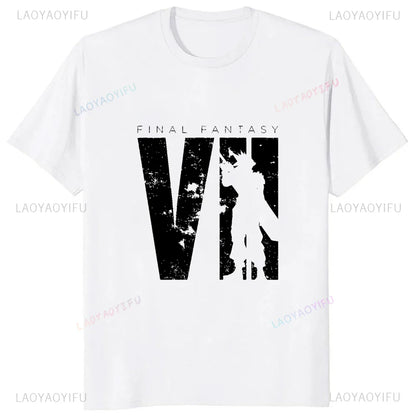 Japan Game Final Fantasy Creative Printed Cloud Strife Tshirt VII Remake Harajuku Anime Man T-shirt Causal Hipster Comfort Tees