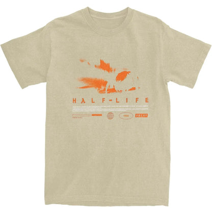 Men T Shirt Videogames HALFS LIFES V3 T-Shirts Trendy Cool Summer Tees Funny Print Pure Cotton Tops Plus Size 5XL