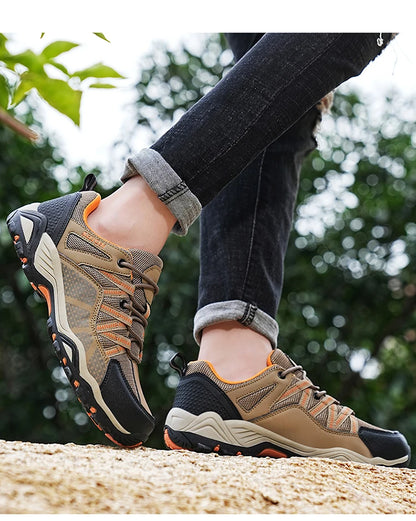 Brand Hiking Shoes Men Mesh Breathable Travel Shoe Outdoor Waterproof Hunting Fishing Shoes Mountain Off-Road Riding Sports Shoe