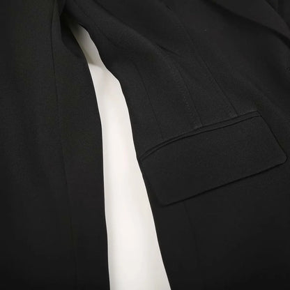 Women Fall Office Slim Blazer Single Button Pockets Blazer Beige Black 2025 Spring Autumn Fashion Commuter Simple Casual Blazer