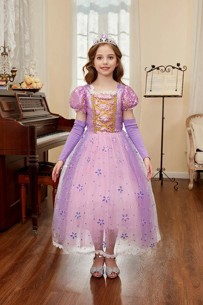 Children Princess Clothing Kids Elsa Anna Cinderella Rapunzel Party Cosplay Dresses Little Girls Christmas Halloween Dress Up