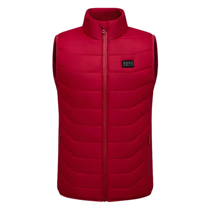 New Loose Casual Stand Up Collar Winter 28 Zone Intelligent Heating Vest Men'S Women'S Warm Electric Clip Coat (No Power Bank)