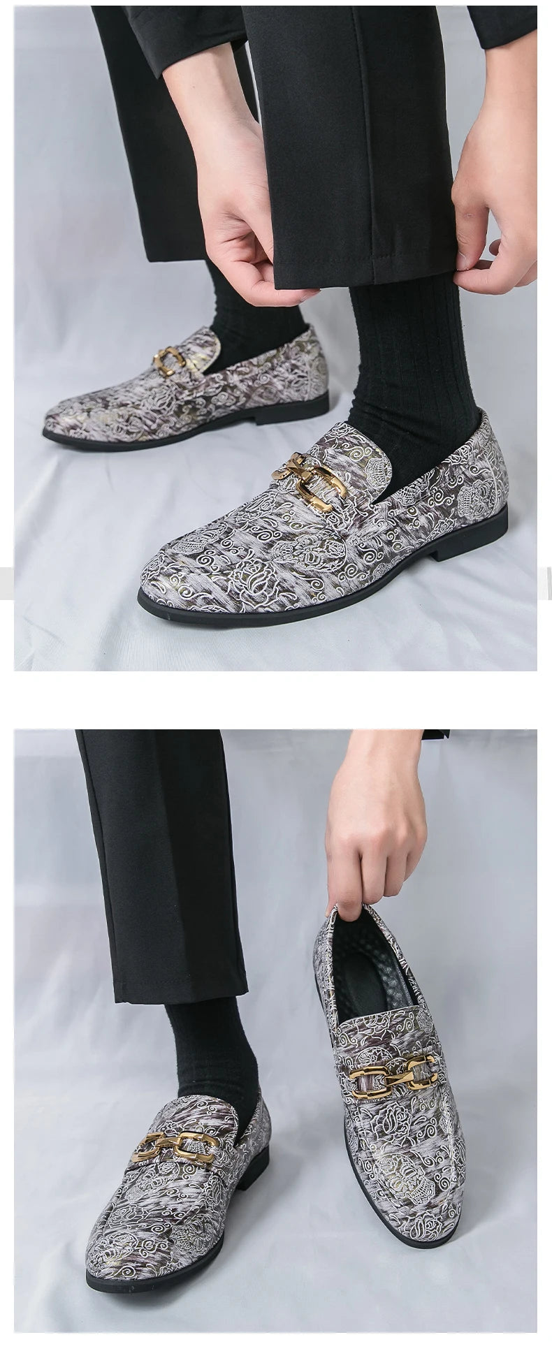 Leather Shoes Men's Business Shoes Luxury Brand Loafers Dress Moccasins Breathable Slip on Black Driving Shoes Male Formal Shoes