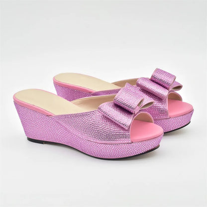 Latest Design Women Shoes and Bag Set Decorated with Rhinestone Wedding Shoes Bride Ladies Shoes Heels Party Women Pumps