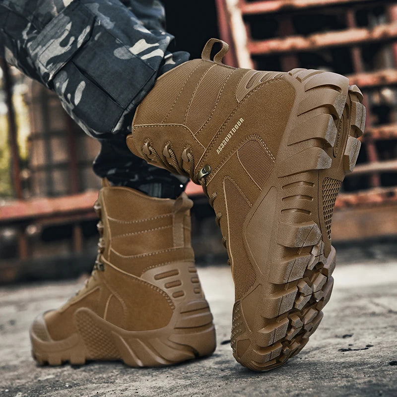 Outdoor High Top Mens Hiking Boots Waterproof Men Trekking Boots Hunting Sneakers Mountain Climbing Boots Botas Tacticas Hombre