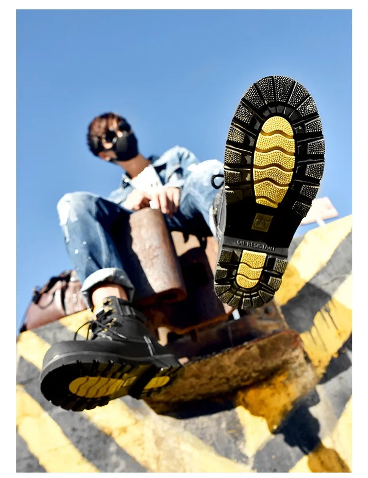 Genuine Leather Mens Women Winter Ankle Military Treking Snow Yellow Tactical Boots Outdoor for Men Work Shoes Sneakers