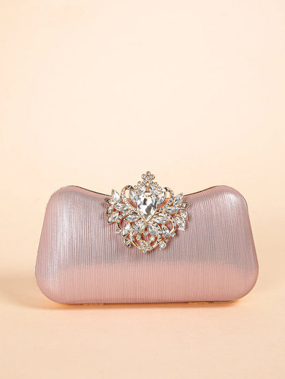 Luxury Rhinestone Evening Bag For Carnaval, Shiny Wedding Dress Purses,  Glamorous,Elegant,Exquisite Small Rhinestone Decor Boxy