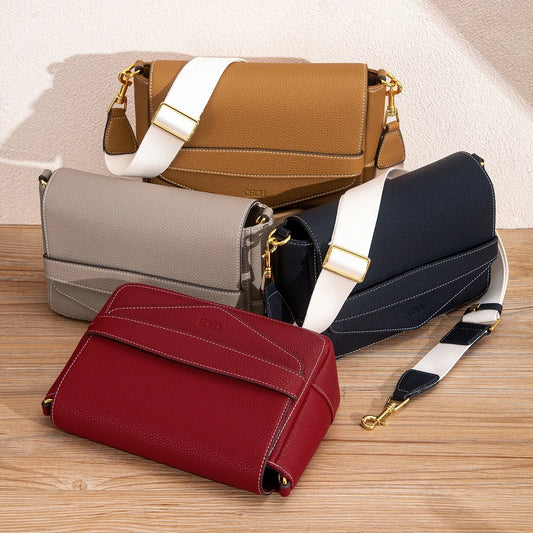 shoulder Bags Grey Simple High Quality  Texture Flip Cover Bags Soft Square Bag Woman Commuter