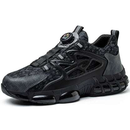  Rotary Button New Safety Shoes Men Anti-impact Anti-piercing Work Shoes Fashionable Men's Sports Shoes Air Cushion Work Shoes