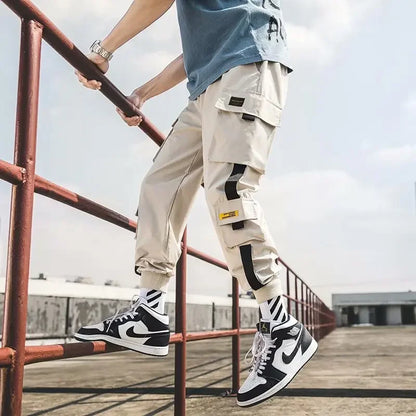 Mens Summer Army Green Loose Pant Joggers Pants Men Cargo Pants Hip Hop Casual Pockets Sweatpants Male Fashion Trousers