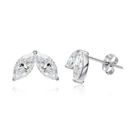 0.3-1CT Marquise Cut Real Moissanite Stud Earrings for Women Party 14k Plated Lab Diamond Earring Silver Jewelry S925