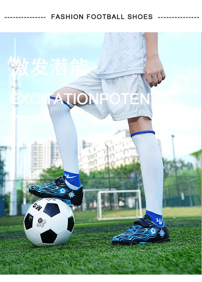 New Kids Low Top Soccer Shoes Boys Football Cleats Boys Lightweight Training Boots Youth Breathable Comfortable Football Sneaker