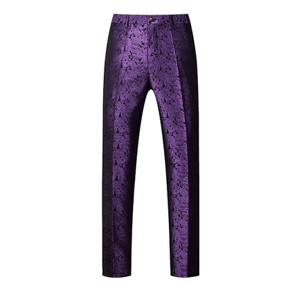 Blue Men's Suit Trousers, Jacquard Fabric Pants, Wedding Party Dress Pant, Asian Size M-5XL 6XL, Pantalones Hombre