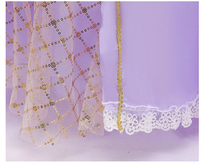 Princess Dress for Girls Tangled Cosplay Costume Kids Halloween Christmas Carnival Birthday Party Fancy Clothes