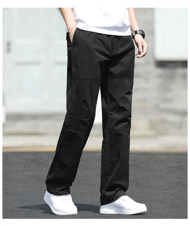 Men's Pants New Cargo Pants Outdoor Casual Pants Cotton Comfortable Thin Style Sweatpants Multi-Pocket Work Pants