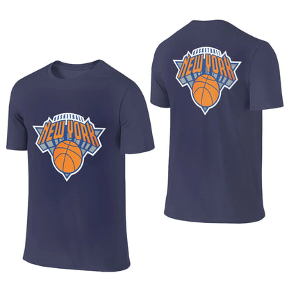 100% Cotton New York Basketball T-Shirt Men's Double Sided T Shirt Men O-Neck Summer Shirts Tops Oversized