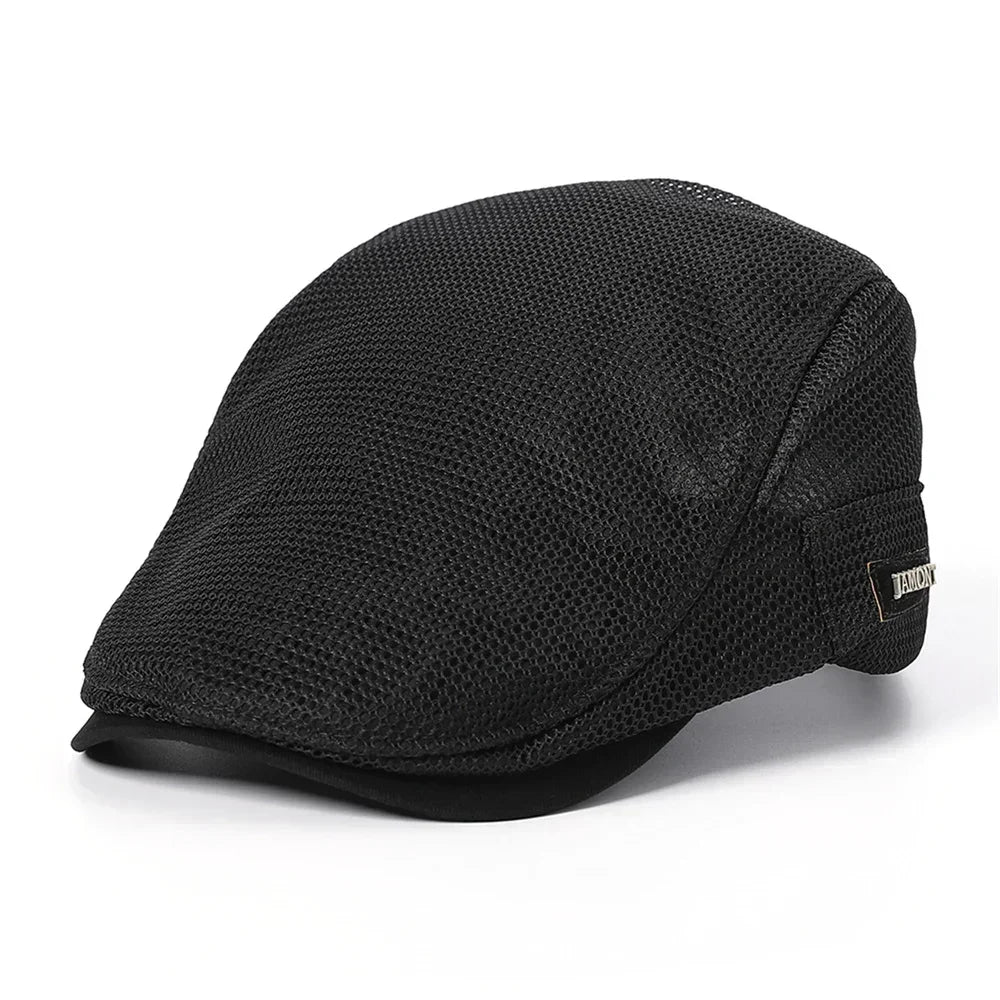 Summer Mens Hats Breathable Mesh Newsboy Caps Outdoor Baker Boy Boinas Cabbie Hat Fashion Driving Flat Cap For Women
