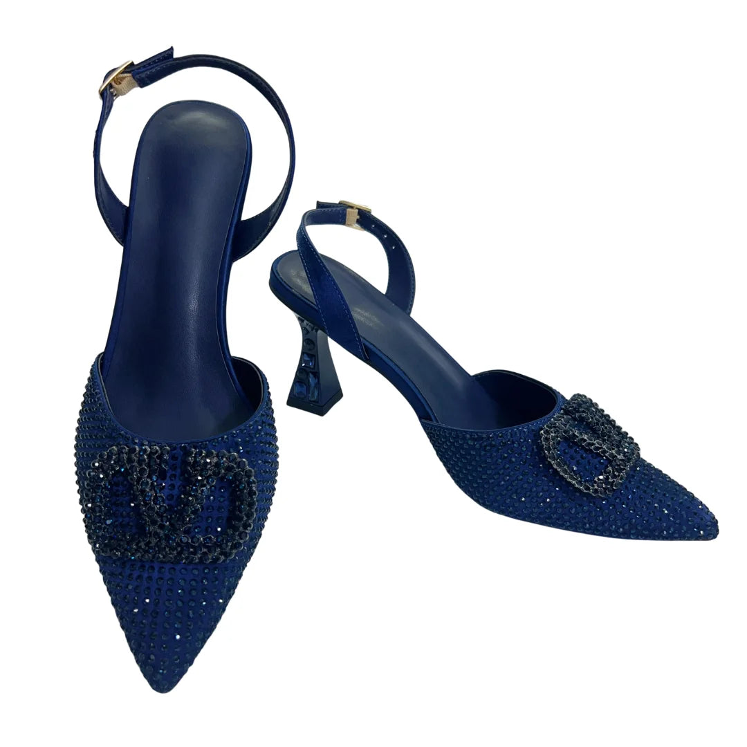 Italian Designer Evening Shoes With Clutch Bag Set for African Wedding and Bridal Occasions Lace Embroidered Beads Women's Shoes