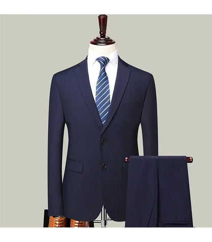 S-8XL Blazer New Men's Fashion Business Solid Color British Style Professional Work Groom Wedding Dress Best Man Blazer Jacket