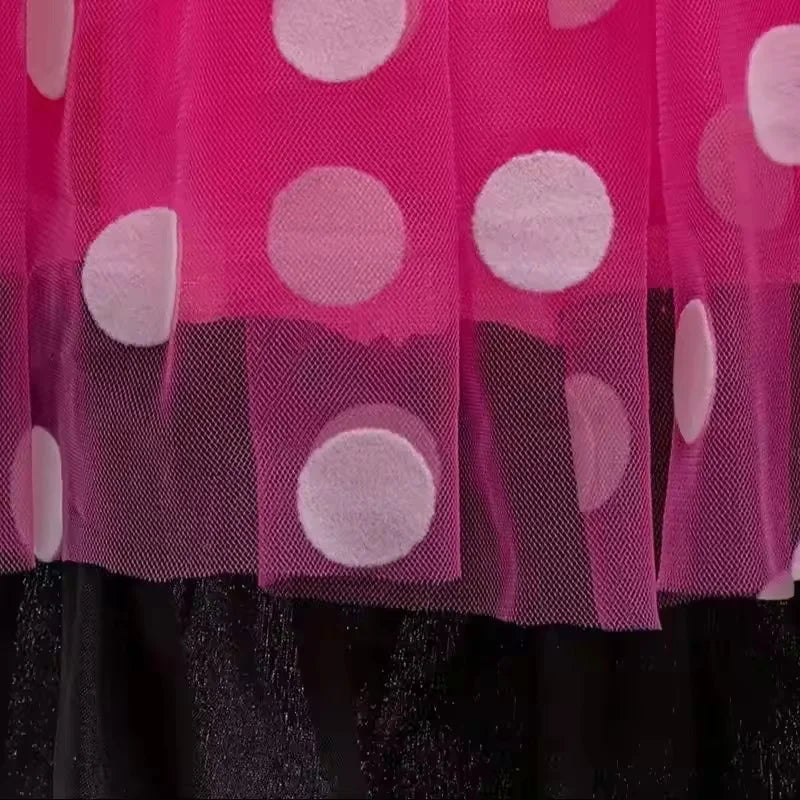 Polka Dot Girls Party Dresses Sleeveless Summer Bowknot Princess Dress Cartoon Mouse Cosplay Costume Kids Birthday Gift Outfit