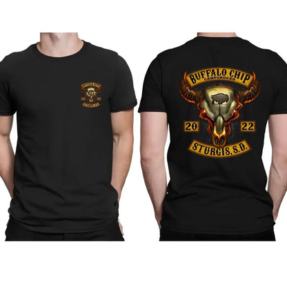 New men's fashionable summer horror skull print comfortable and breathable round neck Thsirt outdoor casual party top