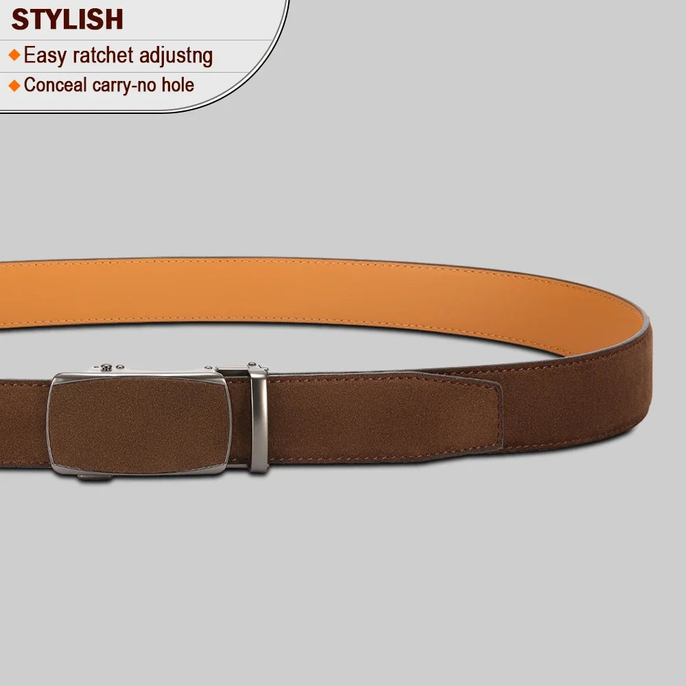 Men's Leather Belts Fashion Automatic Buckle PU Male Belts Luxury Business Designer Black Brown 115 125 135cm